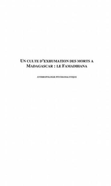Produktbild: Un culte d'exhumation des morts a Madagascar : le Famadihana