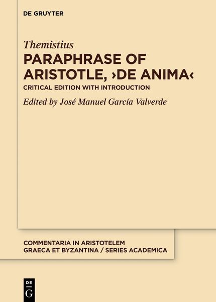 Produktbild: Paraphrase of Aristotle, &rsaquo;De anima&lsaquo;