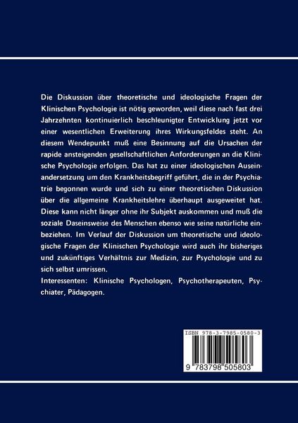 Produktbild: Klinische Psychologie