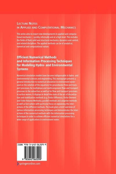 Produktbild: Efficient Numerical Methods and Information-Processing Techniques for Modeling Hydro- and Environmental Systems