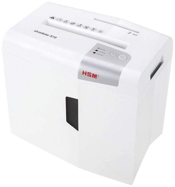 HSM shredstar S10 Aktenvernichter 10 Blatt Streifenschnitt 6 mm P-2 18 l Vernichtet auch Büroklammern, CDs, DVDs, Heftkl