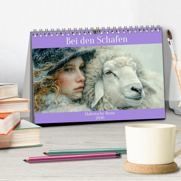 Produktbild: Bei den Schafen - Malerische Reise (Tischkalender 2026 DIN A5 quer), CALVENDO Monatskalender