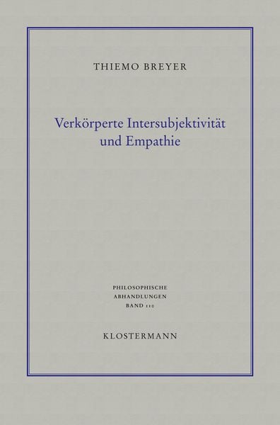Produktbild: Verkörperte Intersubjektivität und Empathie