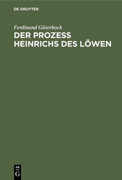 Produktbild: Der Proze&szlig; Heinrichs des L&ouml;wen