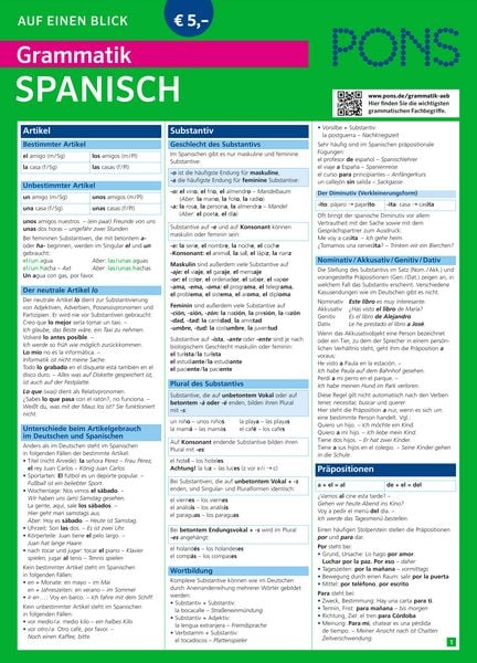 Produktbild: PONS Grammatik auf einen Blick Spanisch