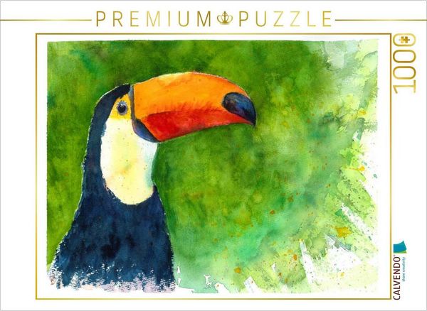 Produktbild: CALVENDO Puzzle Aquarell Tukan | 1000 Teile Lege-Gr&ouml;&szlig;e 64x48cm Foto-Puzzle f&uuml;r gl&uuml;ckliche Stunden