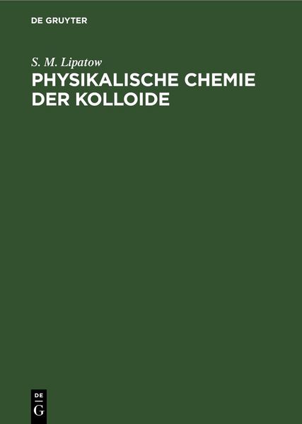 Produktbild: Physikalische Chemie der Kolloide