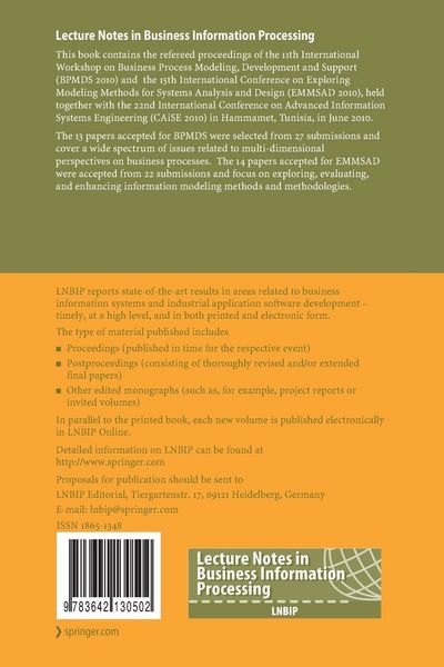 Produktbild: Enterprise, Business-Process and Information Systems Modeling