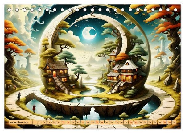 Produktbild: Des Portes imaginaires (Calendrier de bureau 2026 DIN A5 vertical), CALVENDO calendrier mensuel