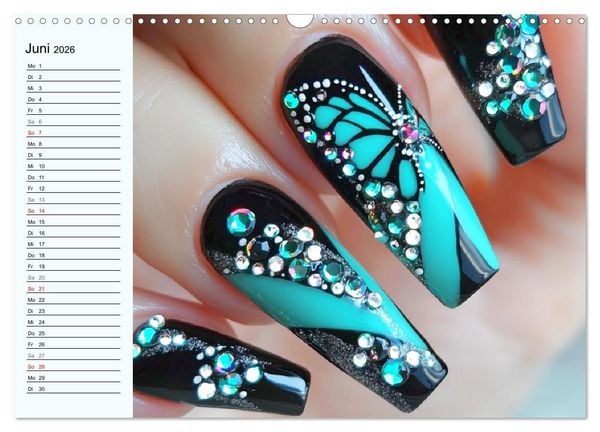Produktbild: Kreative Nagelkunst. Ausdrucksstarke Designs und Farben (Wandkalender 2026 DIN A3 quer), CALVENDO Monatskalender