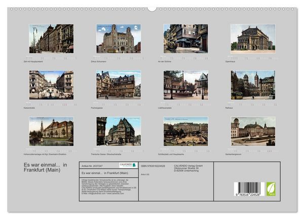 Produktbild: Es war einmal... in Frankfurt (Main) (hochwertiger Premium Wandkalender 2026 DIN A2 quer), Kunstdruck in Hochglanz
