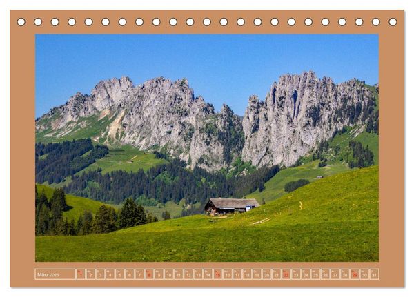 Produktbild: Gr&uuml;ezi in den Schweizer Bergen (Tischkalender 2026 DIN A5 quer), CALVENDO Monatskalender