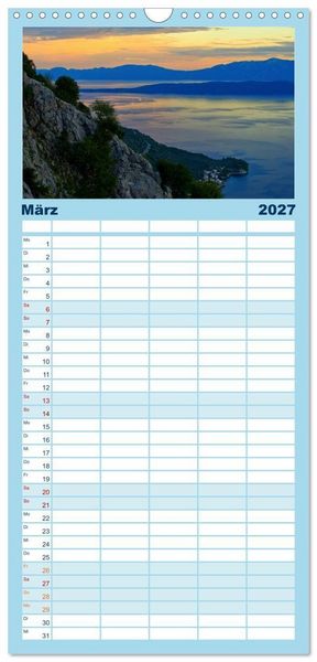 Produktbild: Familienplaner 2027 - Makarska Riviera - Malerische Urlaubsorte in Dalmatien mit 5 Spalten (Wandkalender, 21 x 45 cm) CALVENDO