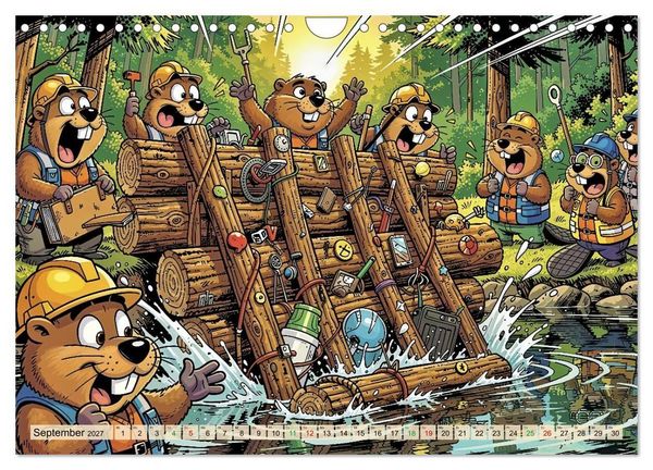 Produktbild: Lustige Biber - Comic (Wandkalender 2027 DIN A4 quer), CALVENDO Monatskalender