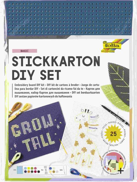 Produktbild: Folia  Stickkarton DIY Set, 25-teilig, unbedruckt
