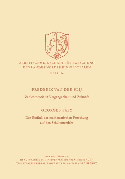 Produktbild: Zahlentheorie in Vergangenheit und Zukunft. Der Einflu&szlig; der mathematischen Forschung auf den Schulunterricht