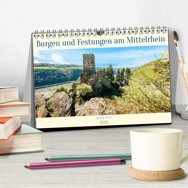 Produktbild: Burgen und Festungen am Mittelrhein (Tischkalender 2026 DIN A5 quer), CALVENDO Monatskalender