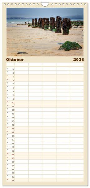 Produktbild: Familienplaner 2026 - Cornwall - Einzigartig mit 5 Spalten (Wandkalender, 21 x 45 cm) CALVENDO