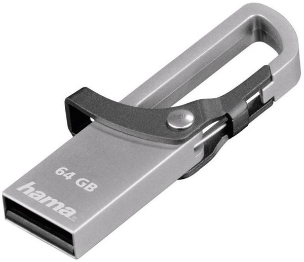 Hama FlashPen Hook-Style USB-Stick 64GB Grau 123922 USB 2.0