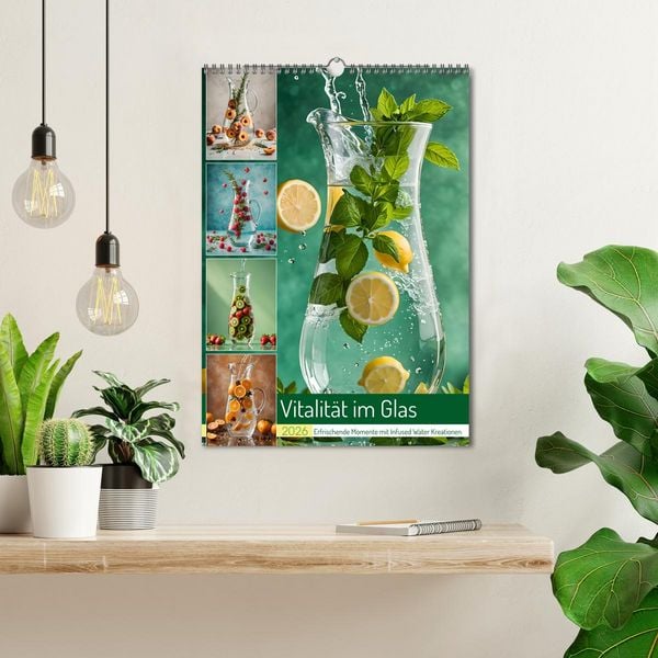 Produktbild: Vitalit&auml;t im Glas - Erfrischende Momente mit Infused Water Kreationen (Wandkalender 2026 DIN A3 hoch), CALVENDO Monatskalender