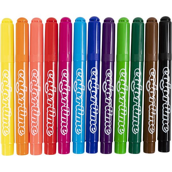 Produktbild: Creativ Company Colortime Marker, Strichst&auml;rke 5 mm, Standard-Farben, 12 Stk