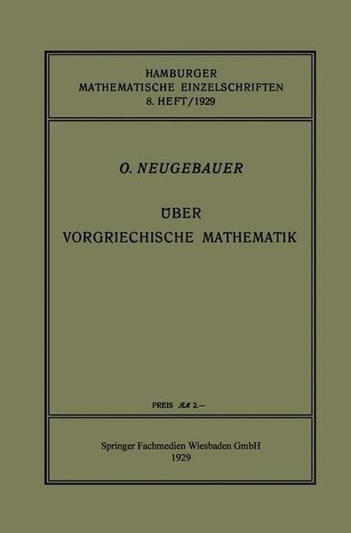 Produktbild: &Uuml;ber Vorgriechische Mathematik