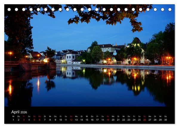 Produktbild: Landshut bei Tag und Nacht (Tischkalender 2026 DIN A5 quer), CALVENDO Monatskalender