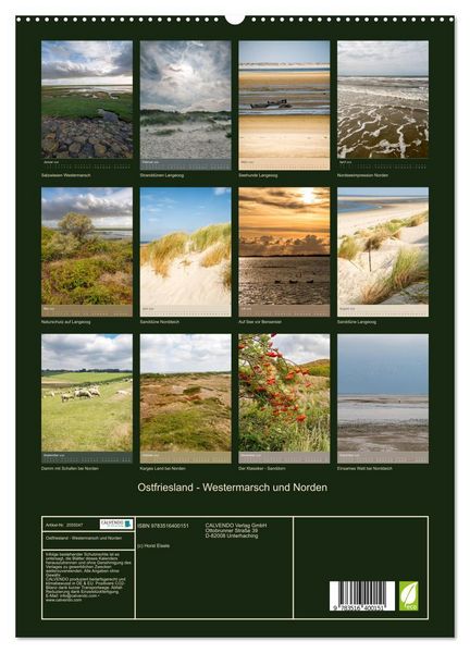 Produktbild: Ostfriesland - Westermarsch und Norden (hochwertiger Premium Wandkalender 2026 DIN A2 hoch), Kunstdruck in Hochglanz