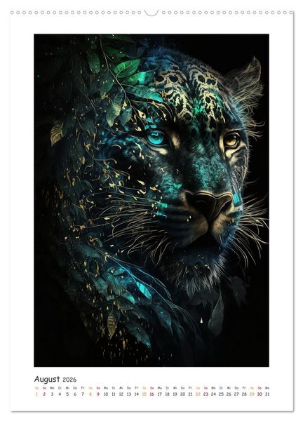 Produktbild: Magische Tiergesichter (hochwertiger Premium Wandkalender 2026 DIN A2 hoch), Kunstdruck in Hochglanz