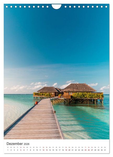 Produktbild: Malediven - Das wundersch&ouml;ne Urlaubsparadies. (Wandkalender 2026 DIN A4 hoch), CALVENDO Monatskalender