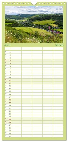 Produktbild: Familienplaner 2026 - Westfeld-Ohlenbach im Wechsel der Jahreszeiten mit 5 Spalten (Wandkalender, 21 x 45 cm) CALVENDO