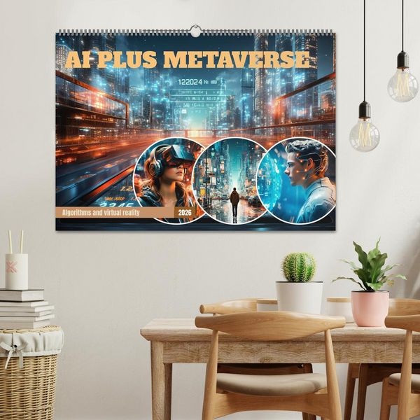 Produktbild: AI PLUS METAVERSE Algorithms and virtual reality (Wall Calendar 2026 DIN A2 landscape), CALVENDO 12 Month Wall Calendar