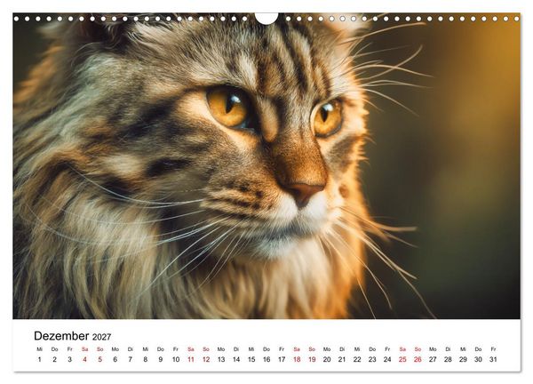 Produktbild: Eleganz in Pelz - ein Maine Coon - Kalender (Wandkalender 2027 DIN A3 quer), CALVENDO Monatskalender