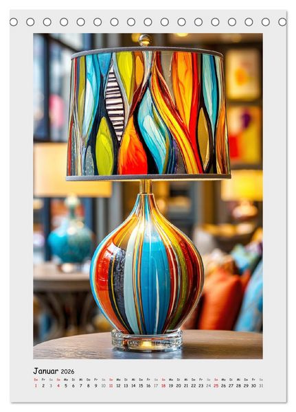 Produktbild: Lichtmomente. Elegante Tischlampen im modernen Wohnambiente (Tischkalender 2026 DIN A5 hoch), CALVENDO Monatskalender