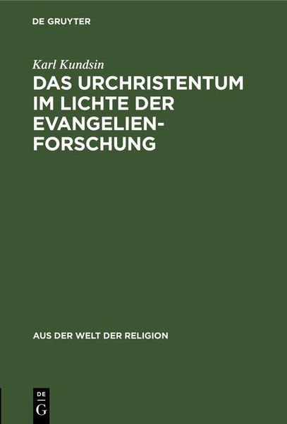 Produktbild: Das Urchristentum im Lichte der Evangelienforschung