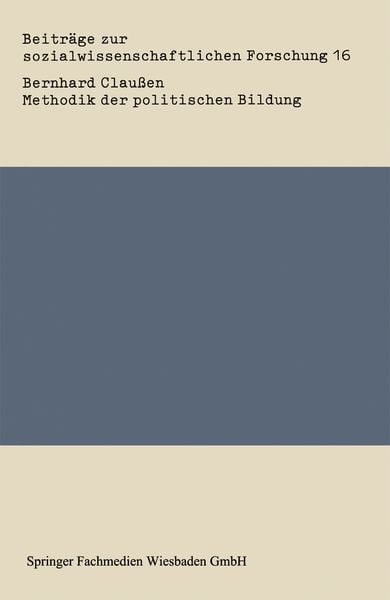 Produktbild: Methodik der politischen Bildung