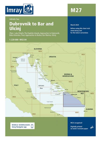 Produktbild: M27 Dubrovnik to Bar and Ulcinj, Imray Chart