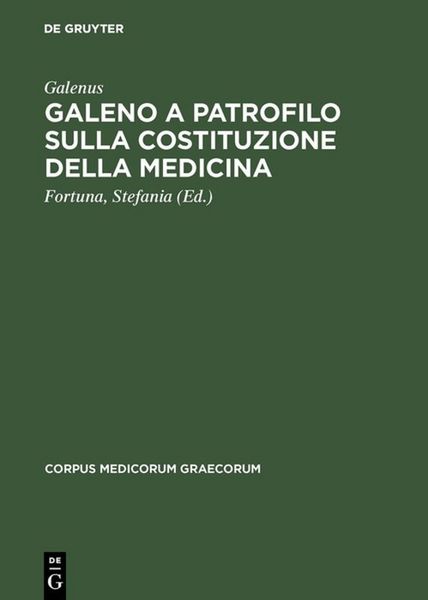 Produktbild: Galeno a Patrofilo sulla costituzione della medicina
