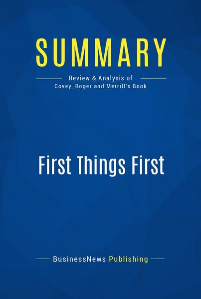 Produktbild: Summary: First Things First