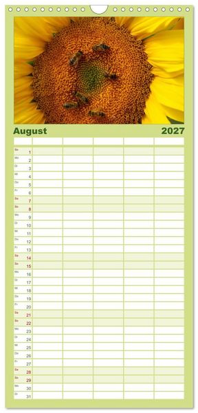 Produktbild: Familienplaner 2027 - Sonnenblumen mit 5 Spalten (Wandkalender, 21 x 45 cm) CALVENDO