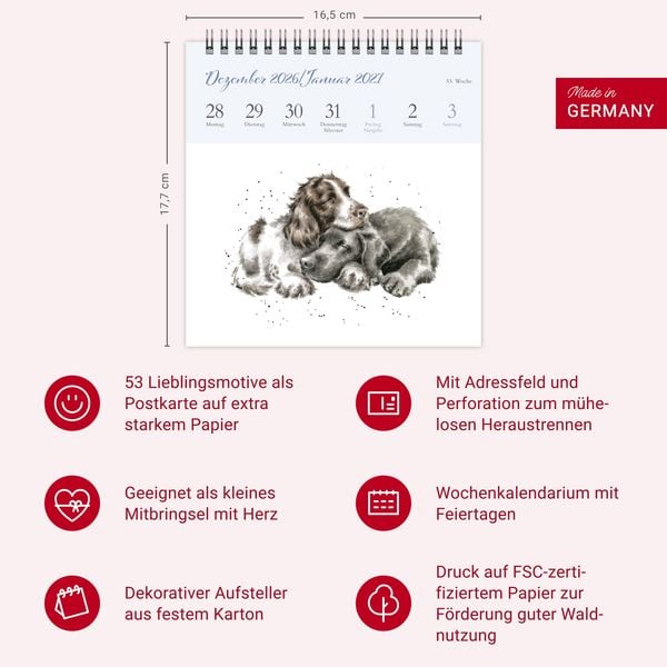 Produktbild: Hannah Dale: Happy Animals Premium-Postkartenkalender 2027