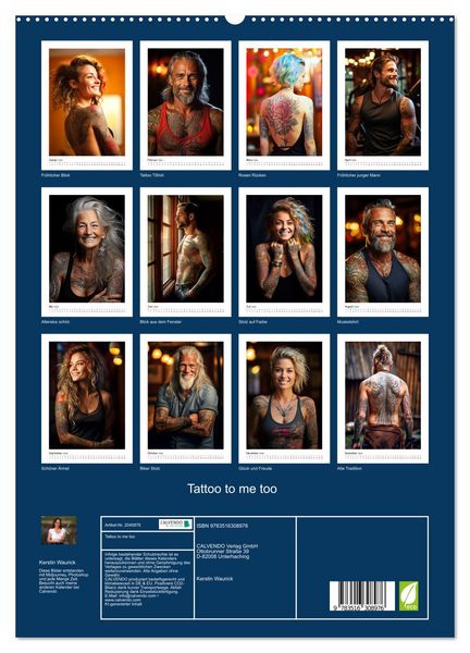 Produktbild: Tattoo to me too (hochwertiger Premium Wandkalender 2026 DIN A2 hoch), Kunstdruck in Hochglanz