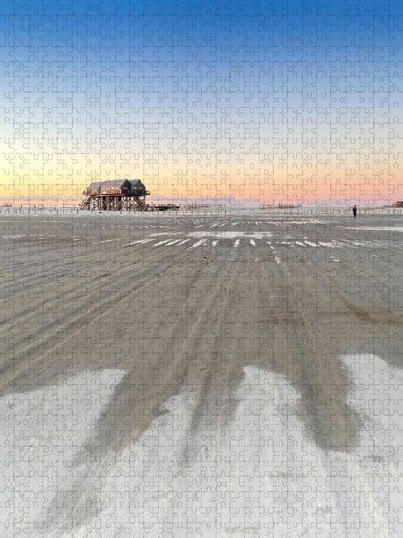 Produktbild: CALVENDO Puzzle Schnee am Ordinger Strand | 1000 Teile Lege-Gr&ouml;&szlig;e 64x48cm Foto-Puzzle f&uuml;r gl&uuml;ckliche Stunden