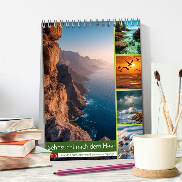 Produktbild: Sehnsucht nach dem Meer (Tischkalender 2026 DIN A5 hoch), CALVENDO Monatskalender