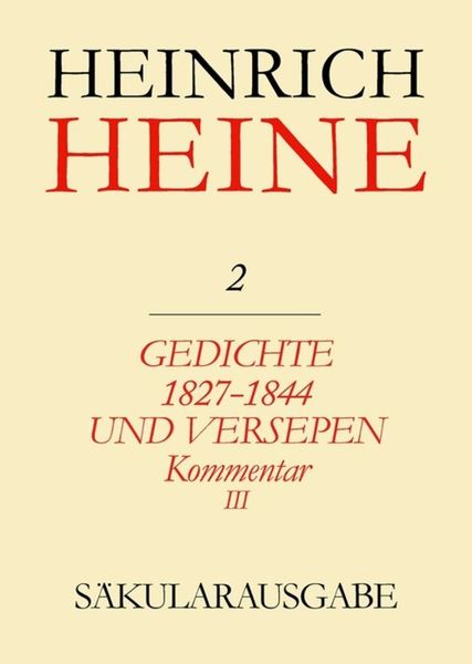 Produktbild: Gedichte 1827-1844 und Versepen. Kommentar III