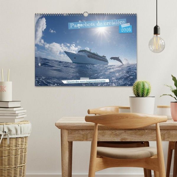 Produktbild: Paquebots de croisi&egrave;re - G&eacute;ants des mers impressionnants (Calendrier mural 2026 DIN A3 vertical), CALVENDO calendrier mensuel