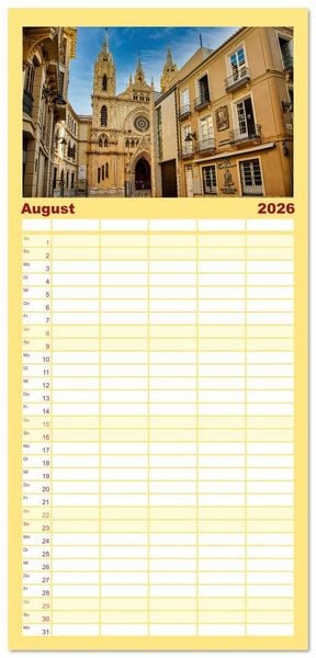Produktbild: Familienplaner 2026 - Malaga Highlights der Stadt an der Costa del Sol mit 5 Spalten (Wandkalender, 21 x 45 cm) CALVENDO