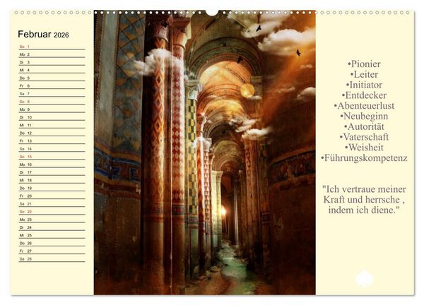 Produktbild: Tarot. Spirituell durch das Jahr (hochwertiger Premium Wandkalender 2026 DIN A2 quer), Kunstdruck in Hochglanz