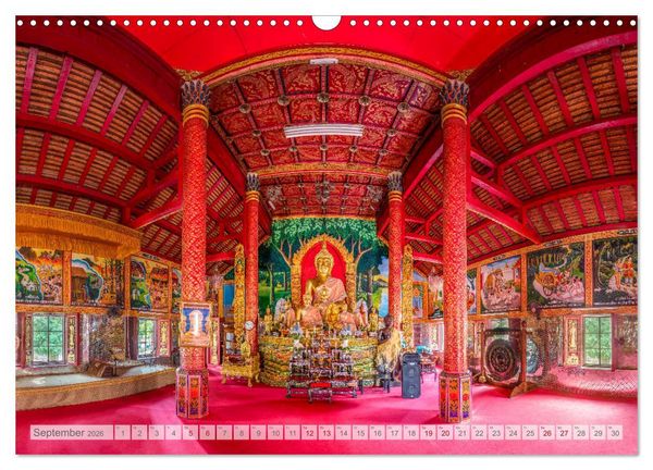 Produktbild: BUDDHA - Buddhistische Tempel in Nordthailand (Wandkalender 2026 DIN A3 quer), CALVENDO Monatskalender