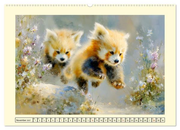 Produktbild: Rote Pandas. Kleine Abenteurer im sanften Waldlicht (hochwertiger Premium Wandkalender 2027 DIN A2 quer), Kunstdruck in Hochglanz